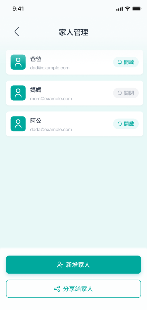 家庭照護通知